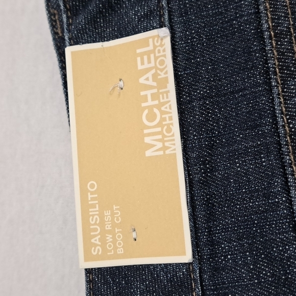 Michael Kors Sausalito Bootcut Jeans | Studded Low Rise Dark Wash | 12P NWT - Picture 3 of 10